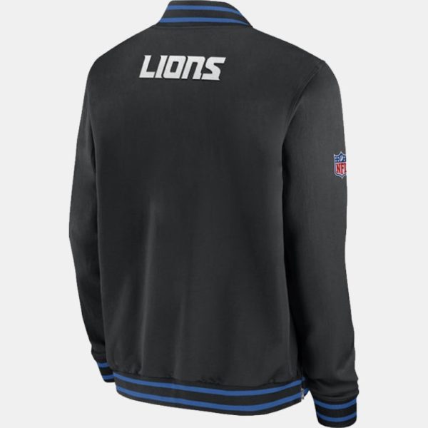 NikeDetroitLionsBlueSidelineCoachAntwaanRandleElBomberVarsityJacket
