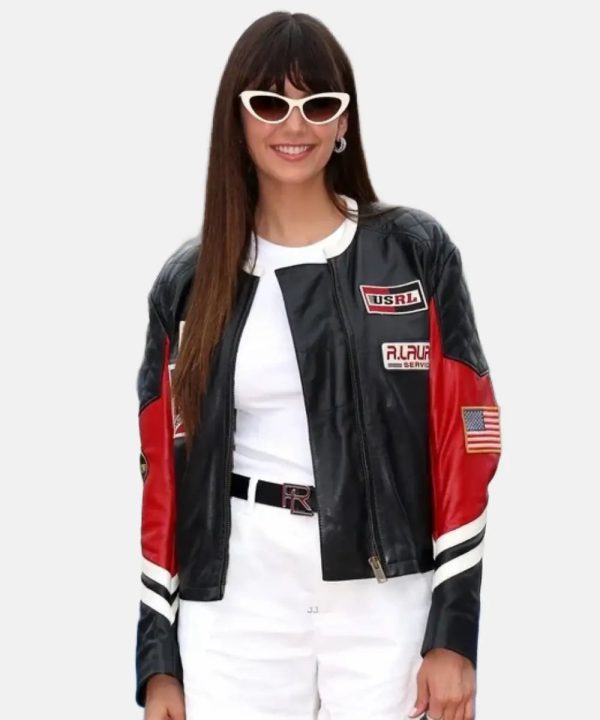 NinaDobrevOlympicsGamesParis2024OpeningCeremonyPoloLeatherJacket