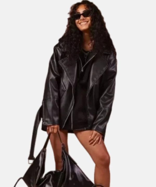 Oversized Belted Biker Jacket