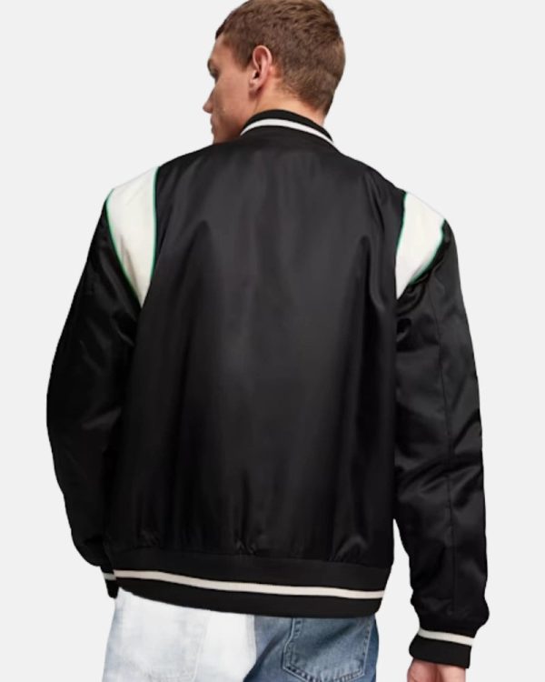 PUMA Team Unisex Varsity Black Satin Jacket
