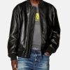 Padded Tumbled Leather Jacket