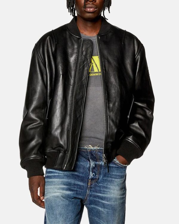 Padded Tumbled Leather Jacket