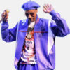 Paris2024OlympicsSnoopDoggPurpleBomberLeatherJacketForSale
