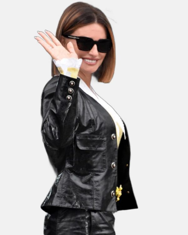 Penelope Cruz Paris Week Black Leather Jacket