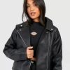 Petite Black Biker Leather Jacket