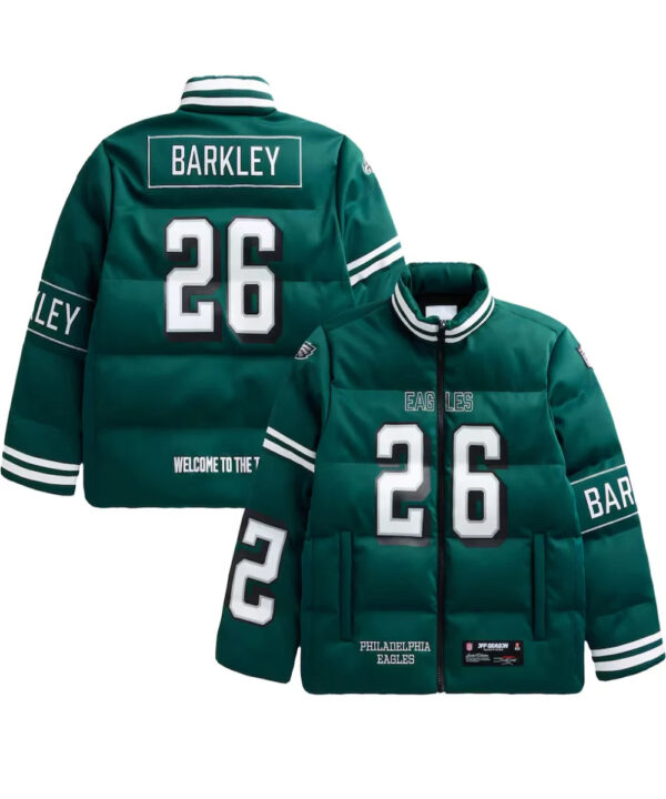 PhiladelphiaEaglesOffSeasonxNFLPlayerPufferJacketSaquonBarkleyMidnightGreen