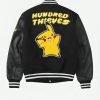 PokemonPikachuGoldenBearBlackVarsityBomberJacke