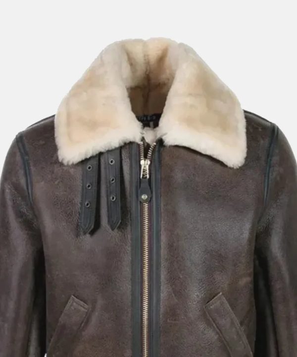 ResidentEvil4RemakeBrownLeatherShearlingJacket