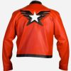 RockHowardTheKingofFighters14WhiteandRedLeatherJacket