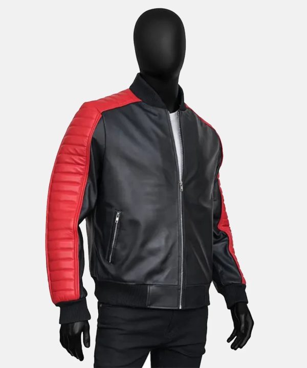 Miami Vice Stunt Team Ryan Gosling Black Leather Bomber Jacket - Image 3