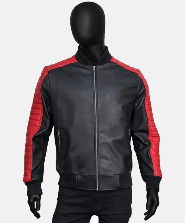 Miami Vice Stunt Team Ryan Gosling Black Leather Bomber Jacket - Image 4