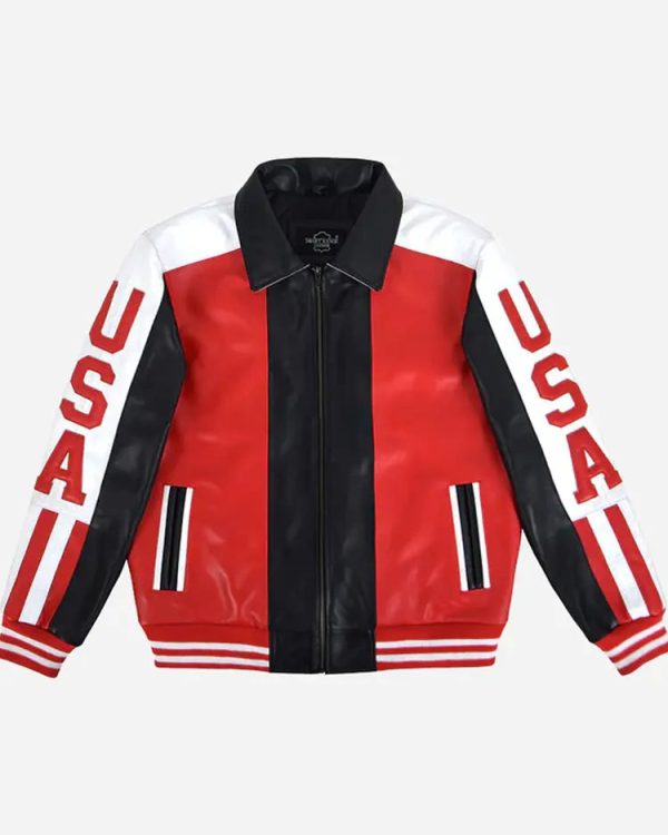 Shop 90_sStyleUSAAmericanFlagLeatherBomberJacketForMenAndWomenOnSale