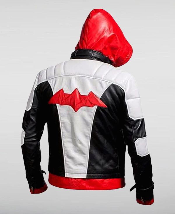 ShopJasonToddBatmanArkhamKnightRedLeatherHoodedJacketForMenAndWomen