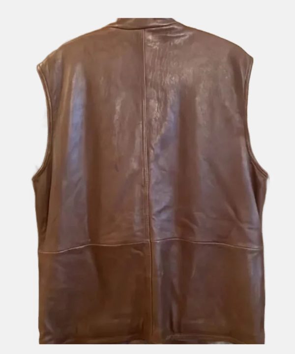 Shop Max Green field TV Series New Girl S03 Schmidt Brown Leather Vest