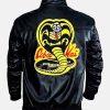 ShopTheKarateKidJohnnyLawrenceCobraKaiBlackLeatherJacket