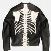 ShopUsherPunisherSkeletonVanson amp FGBone nbsp BlackLeatherCafeRacerJacket