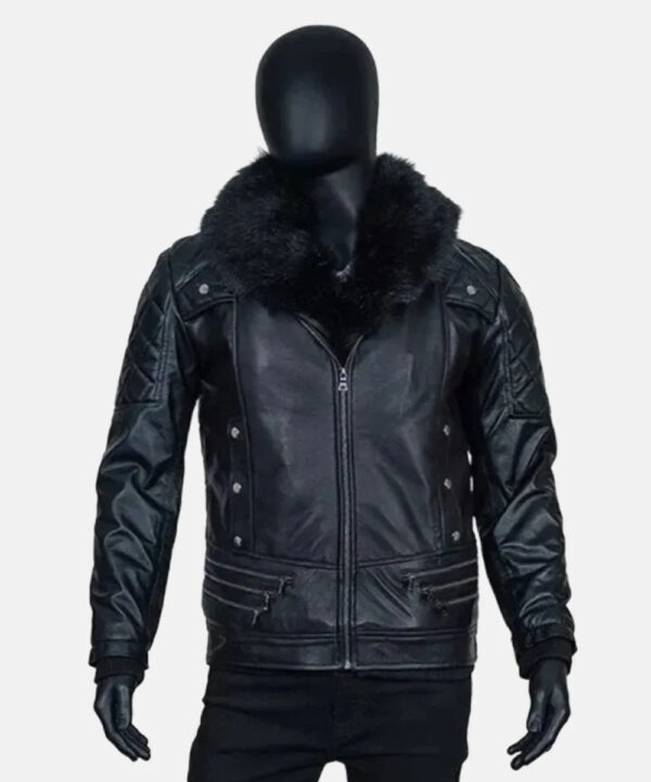 ShopWWESethRollinsBlackFurLeatherBikerJacket_UltimateFanGear