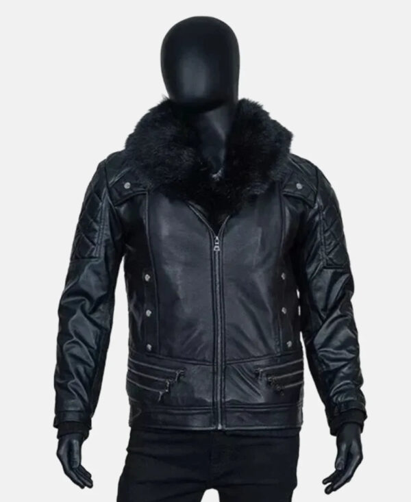 ShopWWESethRollinsBlackFurLeatherBikerJacket_UltimateFanGear
