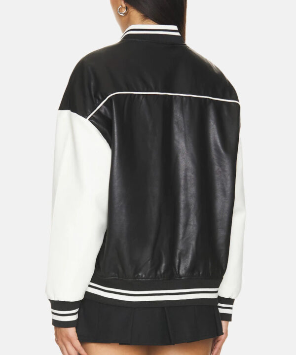 Parker Faux Leather Varsity Jacket - Image 3