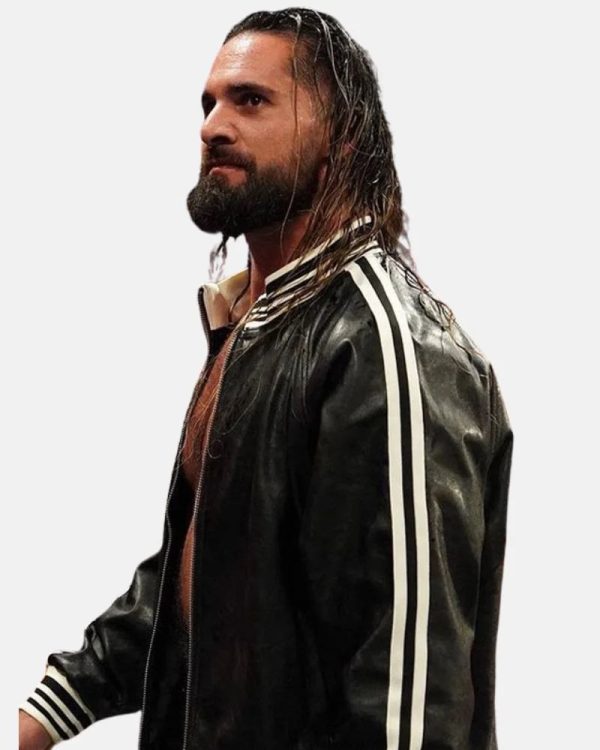 ShopWrestlerSethRollinsMondayNightRaw2024BlackBomberLeatherJacket