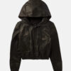 Slim-FitLeatherHoodedBomberJacket