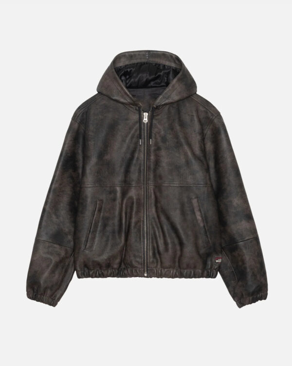 StussyStonewashLeatherJacket