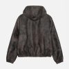 StussyWorkStonewashLeatherHoodedJacket