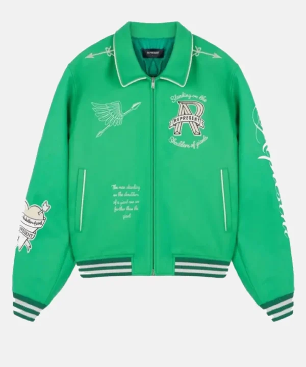 Supacell Rapman Green Letterman Jacket