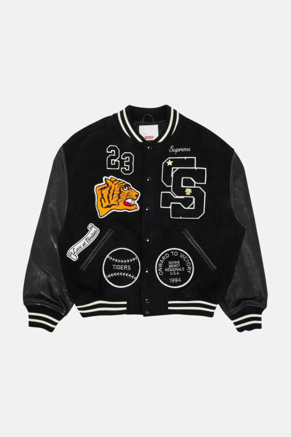 SupremeTigerVarsityJacketBlack