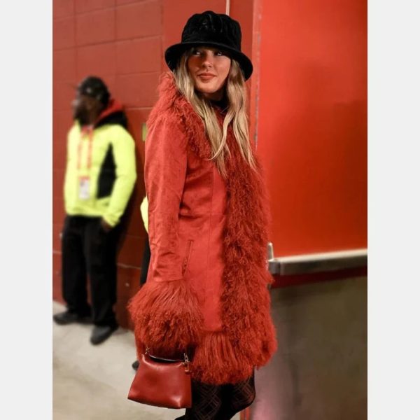 Texans vs Chiefs Taylor Swift Red Charlotte Simone Lulu Faux Coat