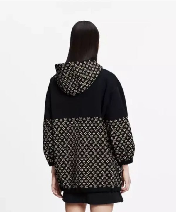TaylorSwiftLouisVuittonMonogramOversizedHoodieGrayandBlack