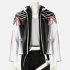 Tekken 8 Game Fighter Jin Kazama Black Leather Hooded Jacket