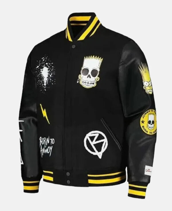 TheSimpsonsCartoonCharacterBlackVarsityBomberJacket