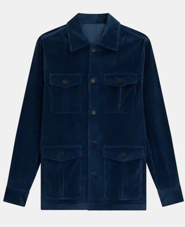TimotheeTheLateShowwithStephenColbertNavyBlueSuedeJacketCoat