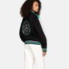 TommyxMercedesF1xCRBlackLogoVarsityBomberJacket