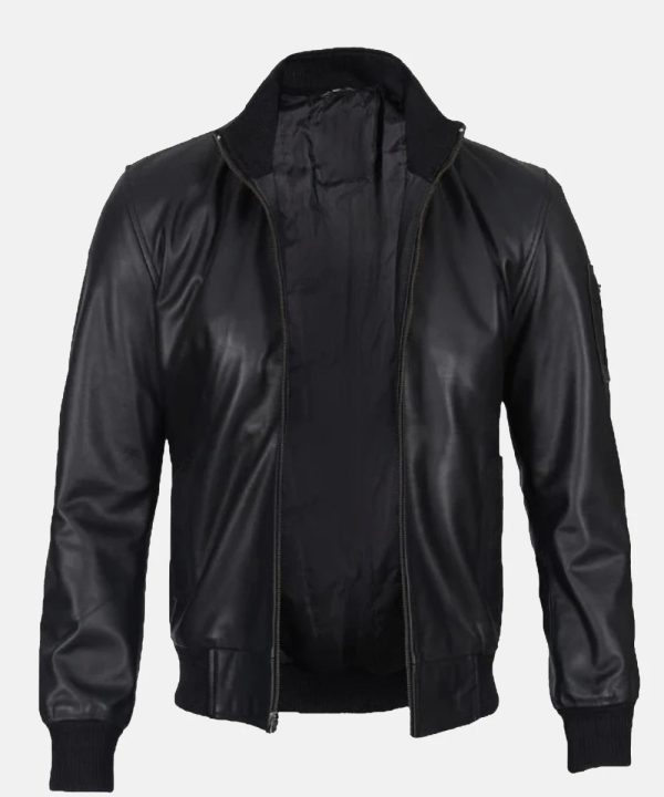TopGunMaverickBlackLeatherBomberJacket