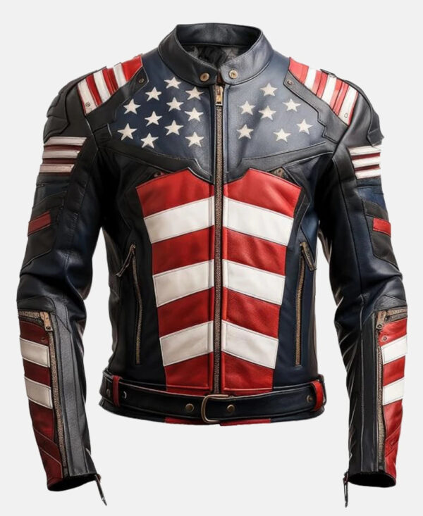 UltimateAmericanFlagBikerJacket