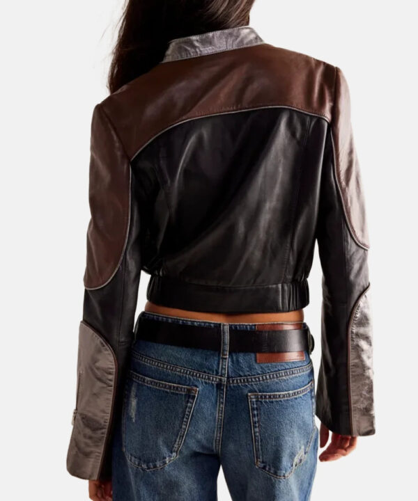 UnderstatedCropLeatherGrandPrixJacket