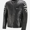 UnionJackSilverAmericaIndependenceDayBikerLeatherJacketForSale