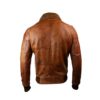 Men Brown Bomber Fur Collar Leather Jacket