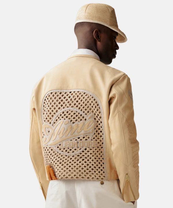 VansonLakersAimeLeonDoreVansonRaffiaTanLeatherBikerJacke