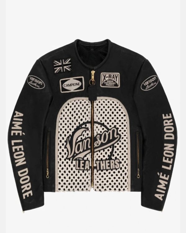 Vanson Raffia Leather Lakers (Aime Leon Career 40k) Lebron James Leather Jacket