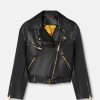VersaceBlackCropLeatherJacket