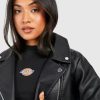 Women Biker Black Leather Jacket