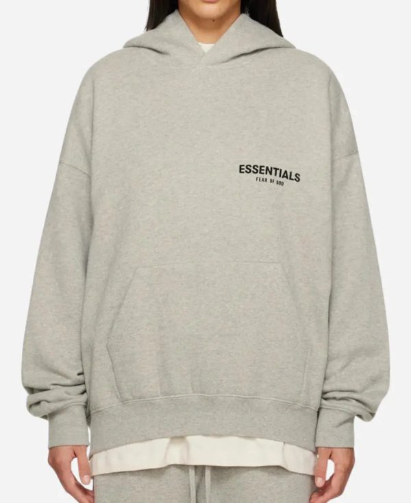 WomenFearOfGodEssentialsGreyHoodie