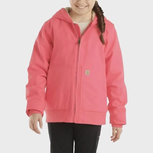 Women Pink Carhartt Hooded Active Jacket