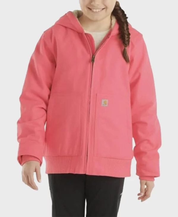 WomenPinkCarharttHoodedActiveJacket
