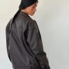 WomenTobiasDarkChocolateMotorcycleJacket
