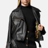 WomenVersaceBlackLeatherMotorcycleCropJacketForSale