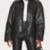 Women_s Oversized Vintage Alek Drop Shoulder Black Leather Jacket